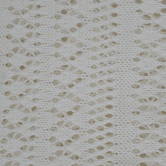 Crochet Long-Sleeve Round Neck Sweater Summer Tops , Hollow Out Slouchy ~ Beige - Picture 8 of 13